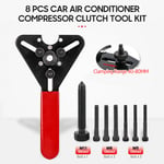 Dissolvant d'embrayage de compresseur d'air de voiture, installateur de cl&eacute; &agrave; double usage, Kit d'outils de r&eacute;paration de climatiseur automobile, outil de r&eacute;paration de climatiseur de voiture 8 pi&egrave;ces