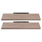 EUGAD Étagère Murale Lot de 2 étagères tablettes Style Moderne en Bois,100x22,9x3,8cm Chêne Jaune 0118QJ-2