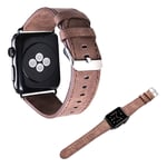 Apple Watch Series 5 40 mm klockarmband i äkta läder - Mörkbrun