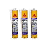 Sika - Lot de 3 mastic-colle à prise rapide flex High Tack - Blanc - 300ml - Blanc