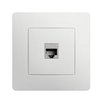 DEBFLEX - Caly - Prise RJ45 Cat. 6 - Prise Murale Ethernet Haut Débit - ABS - Installation Encastrée - Blanche - 85 x 85 x 36 mm