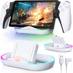 Station De Charge Pour Playstation Portal Avec Lumières Rvb, Station D'accueil Portable Recharge Pour Ps Portal Remote Player Et Type C Câble, Support De Chargement Pour Ps5 Portal Accessoires