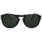 Persol Mens Sunglasses 714 95/31 Black Green Folding Steve McQueen 54mm - One Size