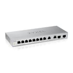 Zyxel Switch Non-administrable | Multi-gigabit 12 Ports avec 2 Ports 2,5 G et 2 Ports 10 G SFP+ | Commutateur de Bureau/ Montage Mural [XGS1010-12]