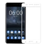 Nokia 6 näytön suojus karkaistua lasia (täysi suojaus) (valkoinen) Valkoinen