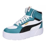 PUMA Karmen Rebelle Mid Jr Basket, Blanc Noir Vif Bleu, 36 EU