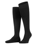 FALKE Men's Milano M KH Cotton Long Plain 1 Pair Knee-High Socks, Black (Black 3000), 7-8