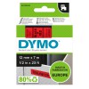 Dymo Tape D1 12Mm X 7M Sort/Rød 45017