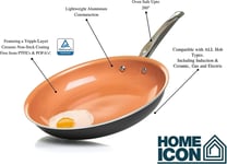 Non Stick Frying Pan Induction Copper Ceramic 26cm 10" Healthy Cooking HOME ICON