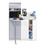 Buffet et Table de Cuisine Pivotante Blanc Alu 9 Niches