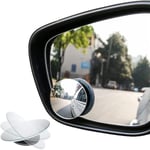 Detecteur d Angle Mort Voiture, 2 Pièces Retroviseur Angle Mort, Miroir Extérieur Convexe Rond En Verre Hd De 5,1 cm Avec Levier Réglable Grand Angle Pour Voiture, Suv, Camion