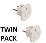 2 x UK To EU Euro Europe European Travel Adaptor Plug 2 Pin Adapter *CE Approved