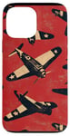 Coque pour iPhone 13 Pro Max Coque de téléphone rétro à rayures rouges vintage WWII P40 Tiger Warbird