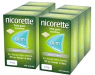 Nicorette Chewing Gum 2mg Original - 105 Pieces -PACK OF 6