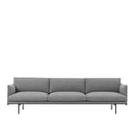 Muuto – Outline Sofa 3 1/2-seater – Hallingdal 166 and Black Bas