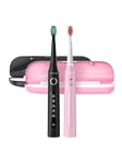 Fairywill Elektrisk tannbørste Sonic toothbrushes with head set and case FairyWill FW-507 (Black and pink)