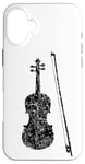 Coque pour iPhone 16 Plus Violon et Archet (Noir Ancien) Violoniste