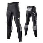 MEETWEE Cyclisme Pantalons Homme, Respirant 3D Gel Silicone Long Bike Compression Leggings Cycliste Pantalon de Vélo Pantalon - Gris -XL