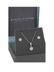 Simply Silver Gift Boxed Sterling Silver 925 Flower Jewellery Set