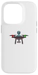 Coque pour iPhone 14 Pro Design drôle de pilote de drone extraterrestre OVNI.