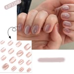 Short Round Fake Nails French Nail Tips Fashion False Nails  for Salon