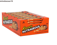 18x REESE'S NUTRAGEOUS Candy Bar Milk Chocolate Covered Peanut Butter,1.66 Ounce