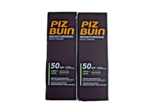 2 X 50ML  PIZ BUIN Moisturising Face Cream SPF 50