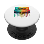 Dripping Paint Art Lecteur de Cassette Musique Magnétophone PopSockets PopGrip Adhésif