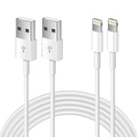 2-pack kompatibel med Apple iPhone laddningskabel 1m, Apple Lightning till USB-kabel sladd 1 meter Snabbladdning Apple Phone långa kablar