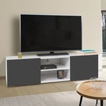 Idmarket - Meuble tv 113 cm eli blanc portes gris anthracite