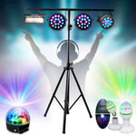 Pack Lumière Pied support 6 Jeux de Lumière Astro - Strobo - Projecteur Par - Faisceau vert/rouge - Par Astro - Magic Light rotatif