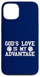 Coque pour iPhone 13 God's Love is My Advantage Christian Tennis Jesus Christ