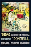 DUOMO DONISELLI VéLO/CYCLES Rojj - POSTER HQ 40x60cm d'une AFFICHE VINTAGE