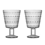 Iittala - Kastehelmi Glas På Fot 26 cl Klar 2 st - Oiva Toikka - Transparent