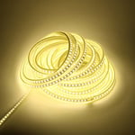 pcning Bande de LED 10M AC 220V Sans Transformateur 4000K, 5730 120 leds/m 10 Metres IP67 Etanche LED Strip Lampe Puissante 220 Volt Blanc Avec EU Plug (Blanc, 10)