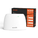 Tenda 4G03 Router 300 Mbps 4G Mobile Wi-Fi, 4G Router with Sim Slot Unlocked, No Configuration Required, 2 Fast Ports, Internal Wi-Fi Antennas, UK Plug