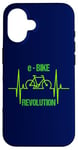 iPhone 16 eBike Revolution Bicycle Electric Heartbeat Funny EKG Pulse Case