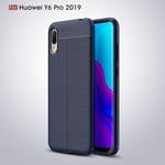 Huawei Y6 Pro 2019      Leather Texture Case    Navy