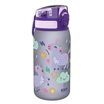 Ion8 Gourde Enfant, 350ml, Anti-Fuite, Facile à Ouvrir, Verrouillage Sécurisé, Lavable en Lave-Vaisselle, Sans BPA, Poignée de Transport, Facile à Nettoyer, Carbone Neutre, Motif Licornes