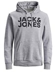 JACK & JONES Corp Logo Hoodie - Light Grey Melange - Small