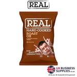 Real Crisps Ox Flavour Hand Cooked & Roasted Potato Crisps 24 x 35g