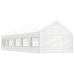 vidaXL Paviljong med tak vit 11,15x4,08x3,22 m polyeten Vit