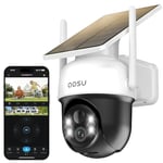 AOSU 2K Camera Surveillance WiFi Exterieure sans Fil Camera Solaire WiFi Exterieur, 3MP 360°Panoramique PTZ, Suivi Automatique, Vision Vocturne, Alarme Lumineuse et Sonore, Audio Bidirectionnel