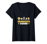 Womens Yearbook Squad Storage Devices Funny Floppy Disk V-Neck T-Shirt