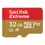 SanDisk MicroSDXC Extreme 32GB 100MB/s A2 C10 V30 UHS-I U3