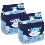 2x Catsan Hygiene Plus Non Clumping Cat Litter 10 Ltr Absorbent Natural Granules