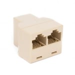 RJ45 Splitter - Ethernet Förgreningskontakt Beige