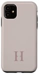 Coque pour iPhone 11 Lettre H Monogramme Initiale H Beige Marron Cadeau pour Elle Femme