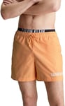 Calvin Klein Men Swim Trunks Medium Double Mid-Length, Orange (Buff Orange), L