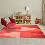 Unamourdetapis - Tapis salon et chambre 60x110 rouge rectangle tissé motif géométrique AF1 bigtri